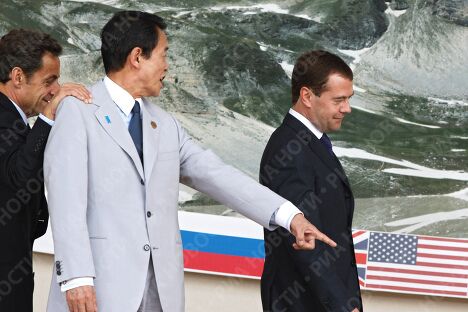 Президент России Д.Медведев на саммите большой восьмерки G8-2009 Президент России Д.Медведев на саммите большой восьмерки G8-2009