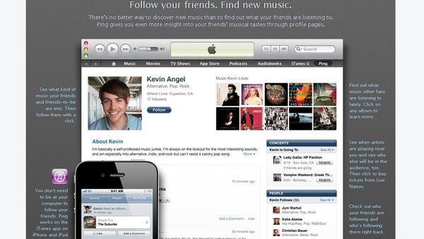 Скриншот соцсети Ping от Apple Скриншот соцсети Ping от Apple