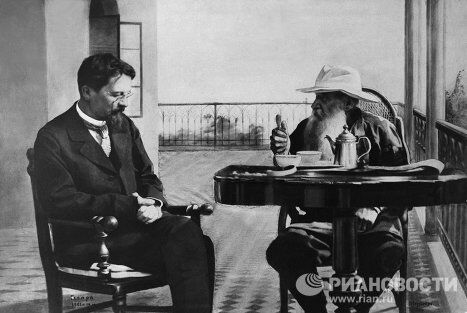 Писатели А.П.Чехов и Л.Н.Толстой в Гаспре Писатели А.П.Чехов и Л.Н.Толстой в Гаспре