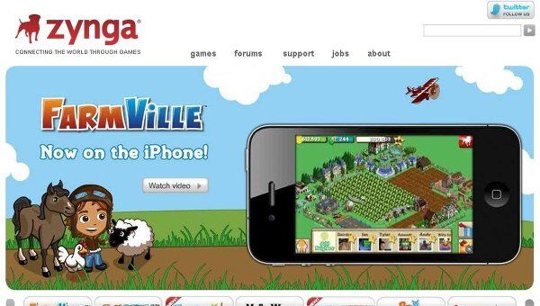 Сайт компании Zynga Сайт компании Zynga