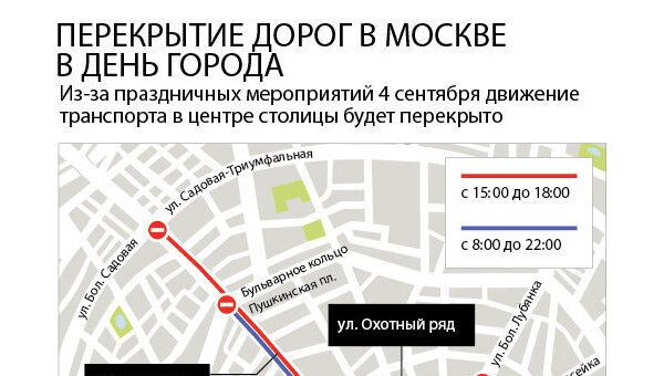 Перекрытие дорог на День города Перекрытие дорог на День города