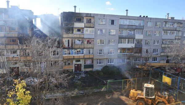 На месте взрыва газа в жилом доме в Бронницах На месте взрыва газа в жилом доме в Бронницах