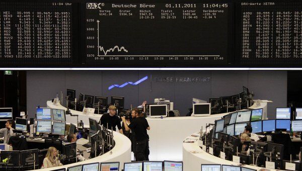 Торги немецкой фондовой биржи DAX во Франкфурте Торги немецкой фондовой биржи DAX во Франкфурте
