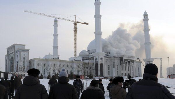 Пожар в мечети в Астане Пожар в мечети в Астане