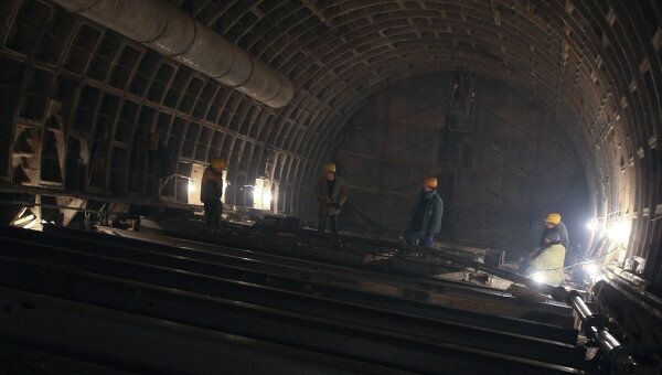 Строительство станции Московского метро. Архив Строительство станции Московского метро. Архив