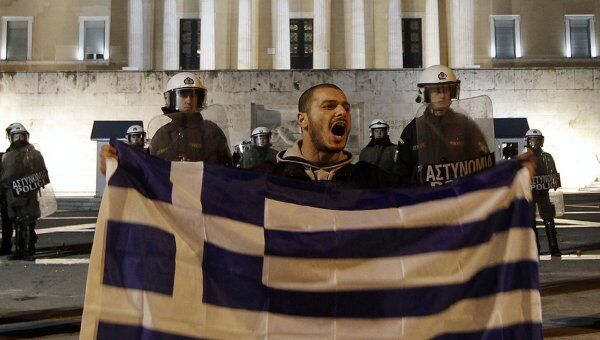 Акция протеста у парламента Греции в Афинах Акция протеста у парламента Греции в Афинах