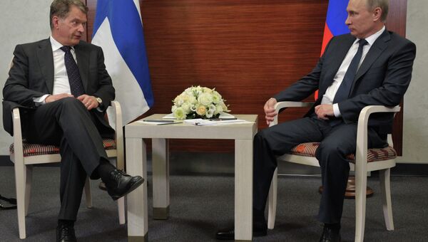 Президент России Владимир Путин и президент Финляндии Саули Ниинисте. Архивное фото Президент России Владимир Путин и президент Финляндии Саули Ниинисте. Архивное фото