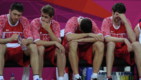 Игроки сборной России по баскетболу, архивное фото Игроки сборной России по баскетболу, архивное фото