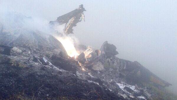 На месте крушения вертолета Ми-35 в республике Дагестан На месте крушения вертолета Ми-35 в республике Дагестан