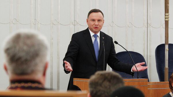 Президент Польши Анджей Дуда на открытии первой сессии Нового созыва сената Президент Польши Анджей Дуда на открытии первой сессии Нового созыва сената