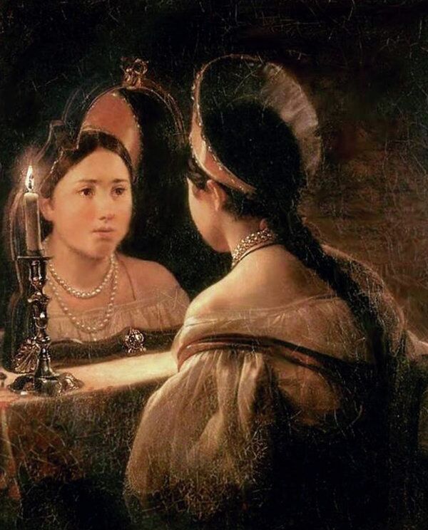 Карл Брюллов Гадающая Светлана. 1836 год. Литературная живопись. Масло. Холст Карл Брюллов Гадающая Светлана. 1836 год. Литературная живопись. Масло. Холст