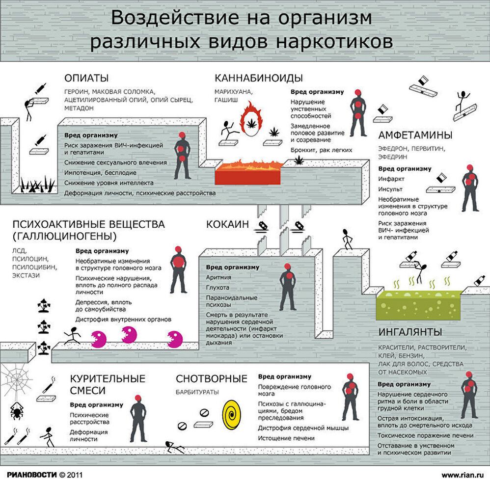 Воздействие наркотиков на организм Воздействие наркотиков на организм