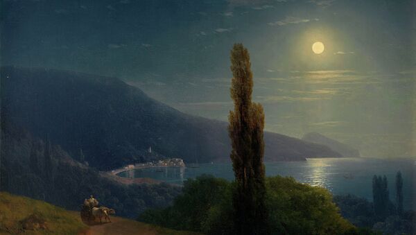 Картина Ивана Айвазовского Лунная ночь в Крыму, 1859 г. Картина Ивана Айвазовского Лунная ночь в Крыму, 1859 г.