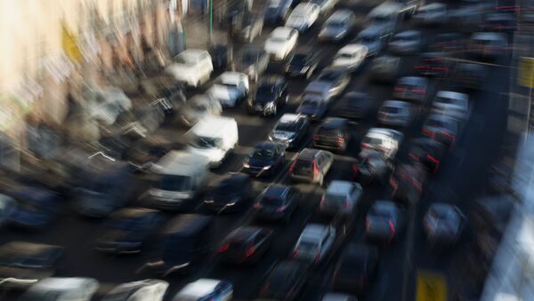 Автомобильные пробки в Москве. Архивное фото Автомобильные пробки в Москве. Архивное фото