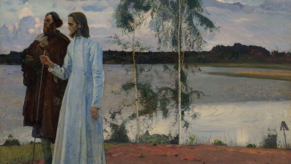 Михаил Нестеров Странники. За Волгой 1922 Михаил Нестеров Странники. За Волгой 1922