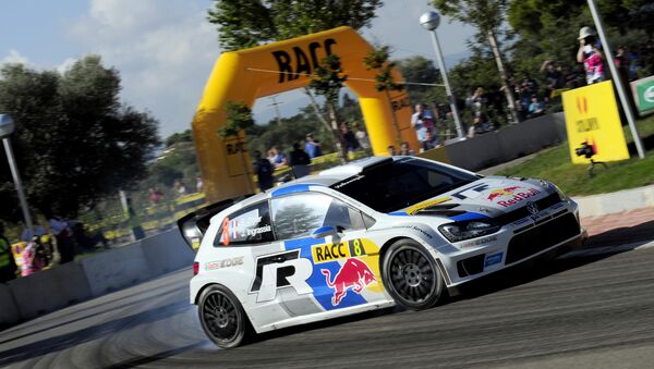 Пилот WRC Volkswagen Polo R Себастьян Ожье. Архивное фото Пилот WRC Volkswagen Polo R Себастьян Ожье. Архивное фото