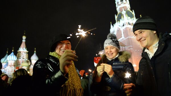 Празднование Нового года на Красной площади. Фото с места события Празднование Нового года на Красной площади. Фото с места события