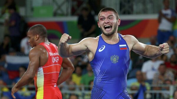 Давит Чакветадзе после победы в финале Олимпийских игр в Рио-де-Жанейро Давит Чакветадзе после победы в финале Олимпийских игр в Рио-де-Жанейро