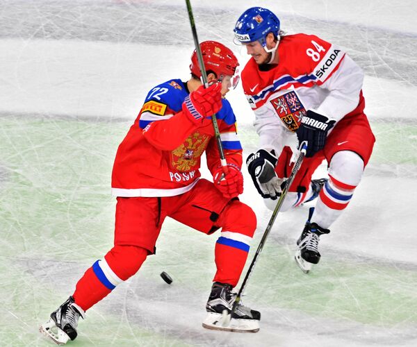 Игровой момент матча Россия - Чехия Игровой момент матча Россия - Чехия