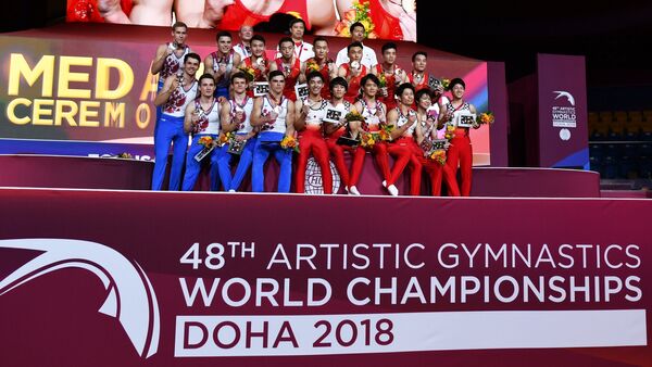Призёры командного многоборья среди мужчин чемпионата мира по спортивной гимнастике Призёры командного многоборья среди мужчин чемпионата мира по спортивной гимнастике