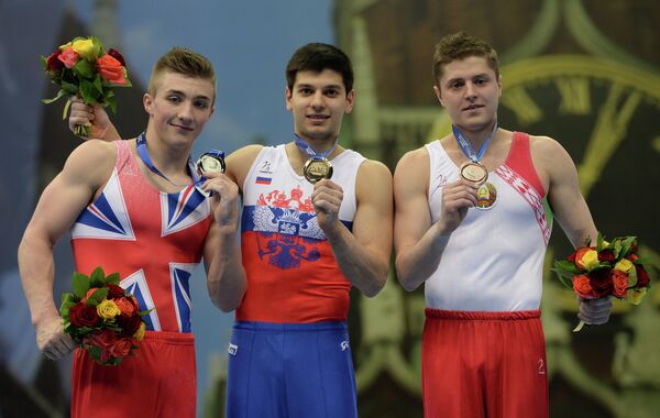 Призеры в упражнении на перекладине на чемпионате Европы по спортивной гимнастике Призеры в упражнении на перекладине на чемпионате Европы по спортивной гимнастике