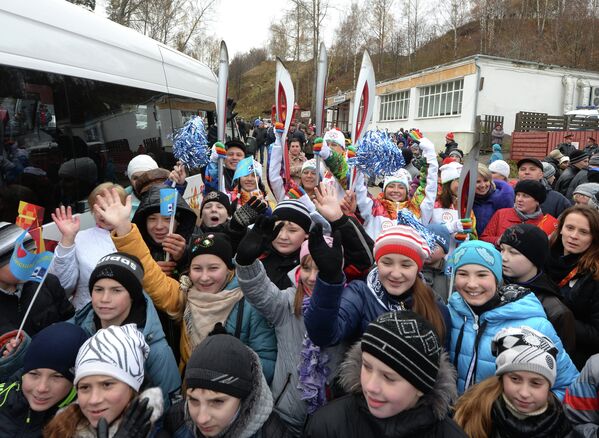 Эстафета олимпийского огня в городе Плес Эстафета олимпийского огня в городе Плес