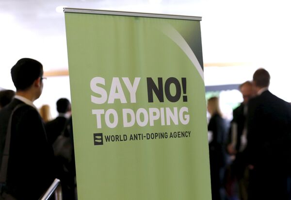 Плакат Всемирного антидопингового агентства (WADA) Плакат Всемирного антидопингового агентства (WADA)